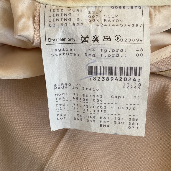 Vintage Giorgio Armani Classico Black Label Borgo 21 Blush Pink Trousers… - Picture 10 of 12